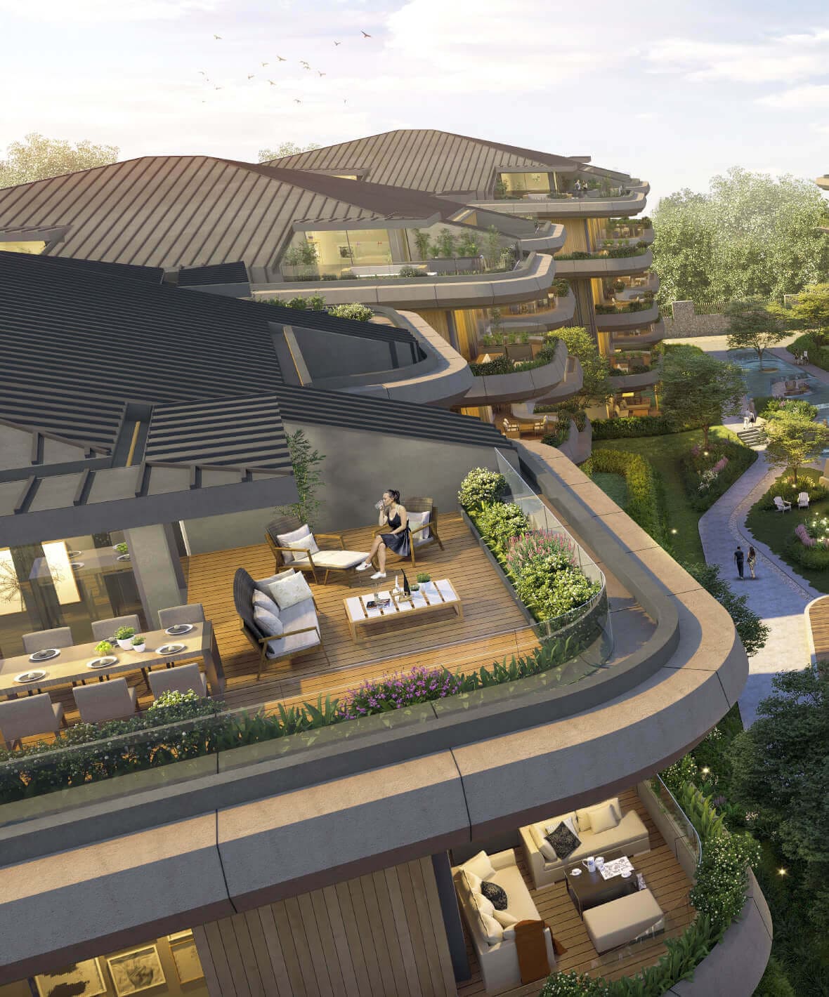 Balconies and terraces